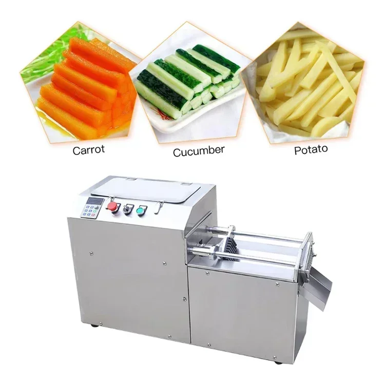 Máquina cortadora automática comercial de cubitos de verduras y patatas fritas para zanahorias, herramienta de preparación de alimentos de cocina