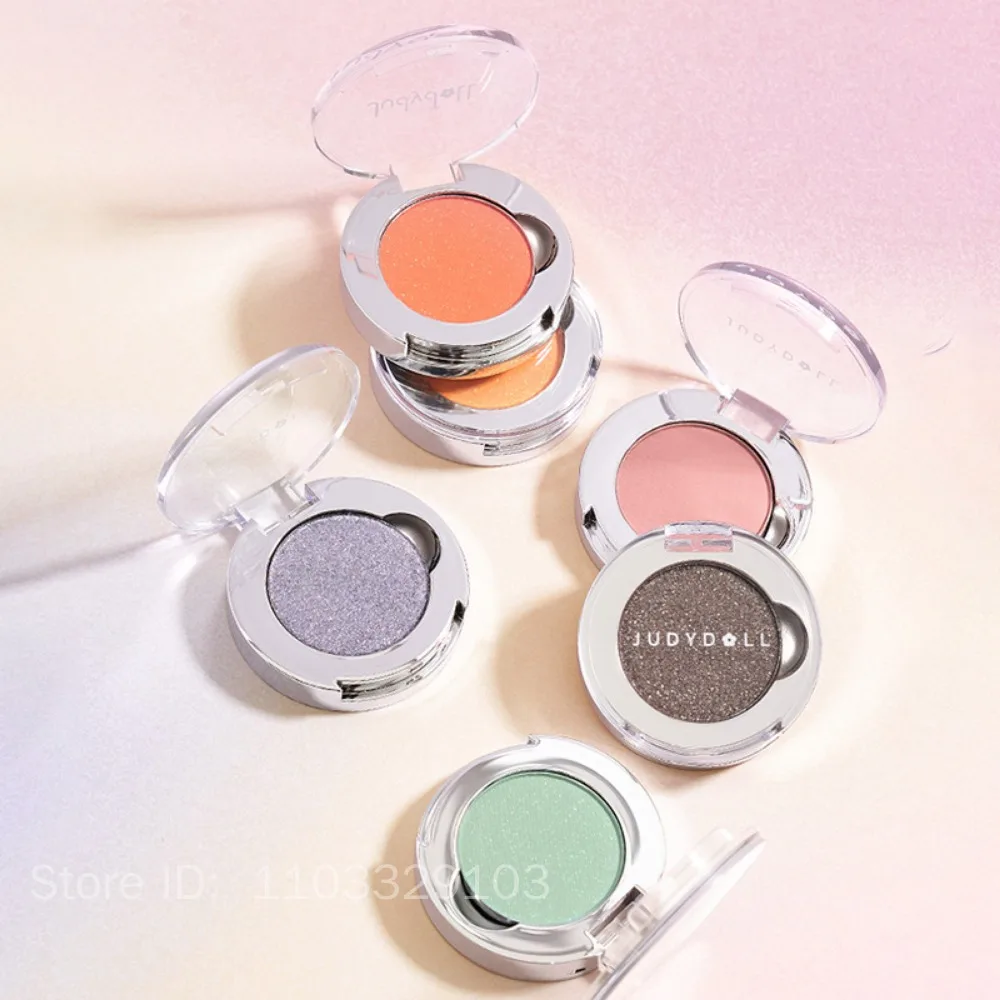 Judydoll Ombretto monocromatico glitterato Evidenziatore perlescente in polvere Trucco Tavolozza di ombretti con diamanti Trucco occhi brillante e lucido