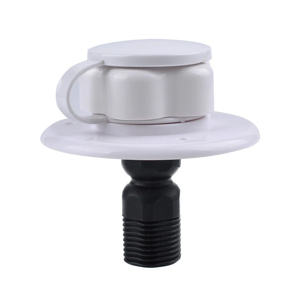 RV Fresh Water Inlet Connector with Check Valve 19mm 2inch G1/2 Thread Plastic Flange with Metal Filter Screen
