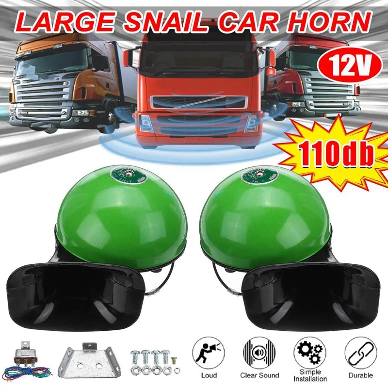 

2Pcs 12V 110DB Car Universal Snail Horn Waterproof Signal Air Horn Vehicle Trucks Siren