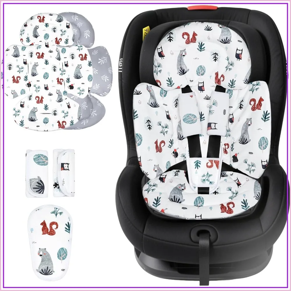 

Breathable Reversible Car Seat Head Support for Infant, Fits Stroller, Baby Swing, Bassinets, Pushchair