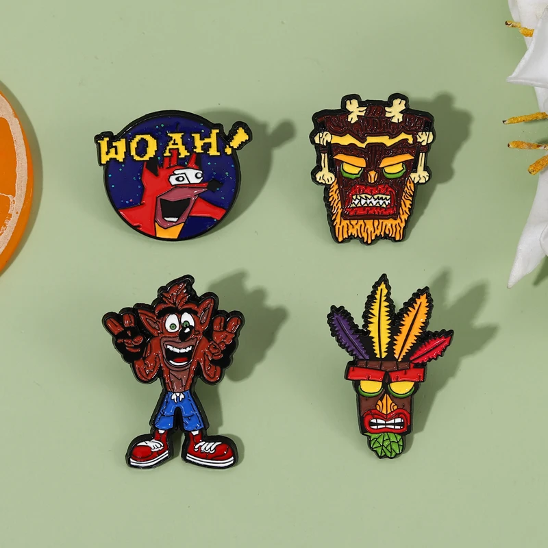 Anime Game Character Enamel Pin Badge Animal Wolf Brooch Punk Metal Classic Lapel Clothes Sweater Custom Kids Jewelry Gifts