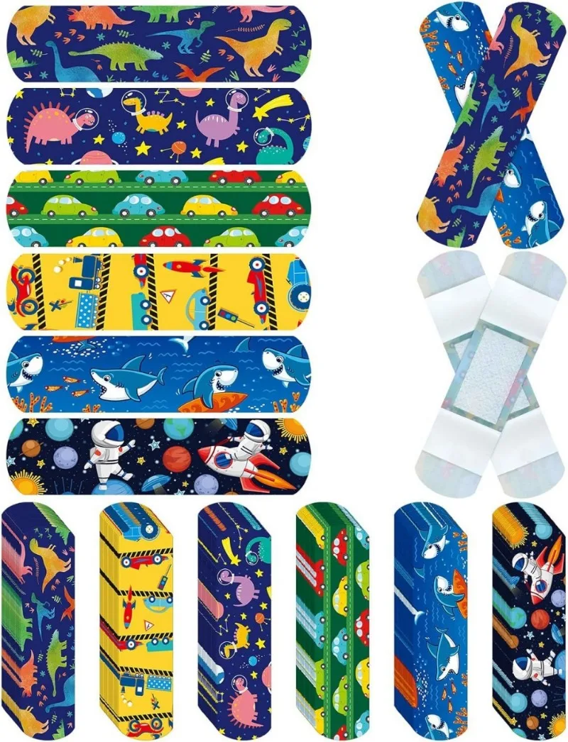 50 stücke 60 teile/satz Cartoon Kawaii Pflaster Jungen Rakete Dinosaurier Mädchen Meerjungfrau Herz druckt Gips Streifen Patch Kleber Bandagen