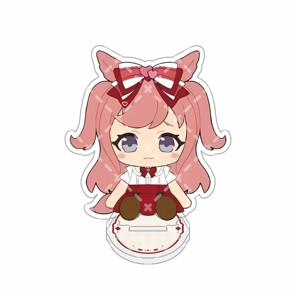 Cute Q Version Anime Character Acrylic Stand Cartoon Sitting Figure Desk Display Stand Tabletop Decor Fans Collection Keychain