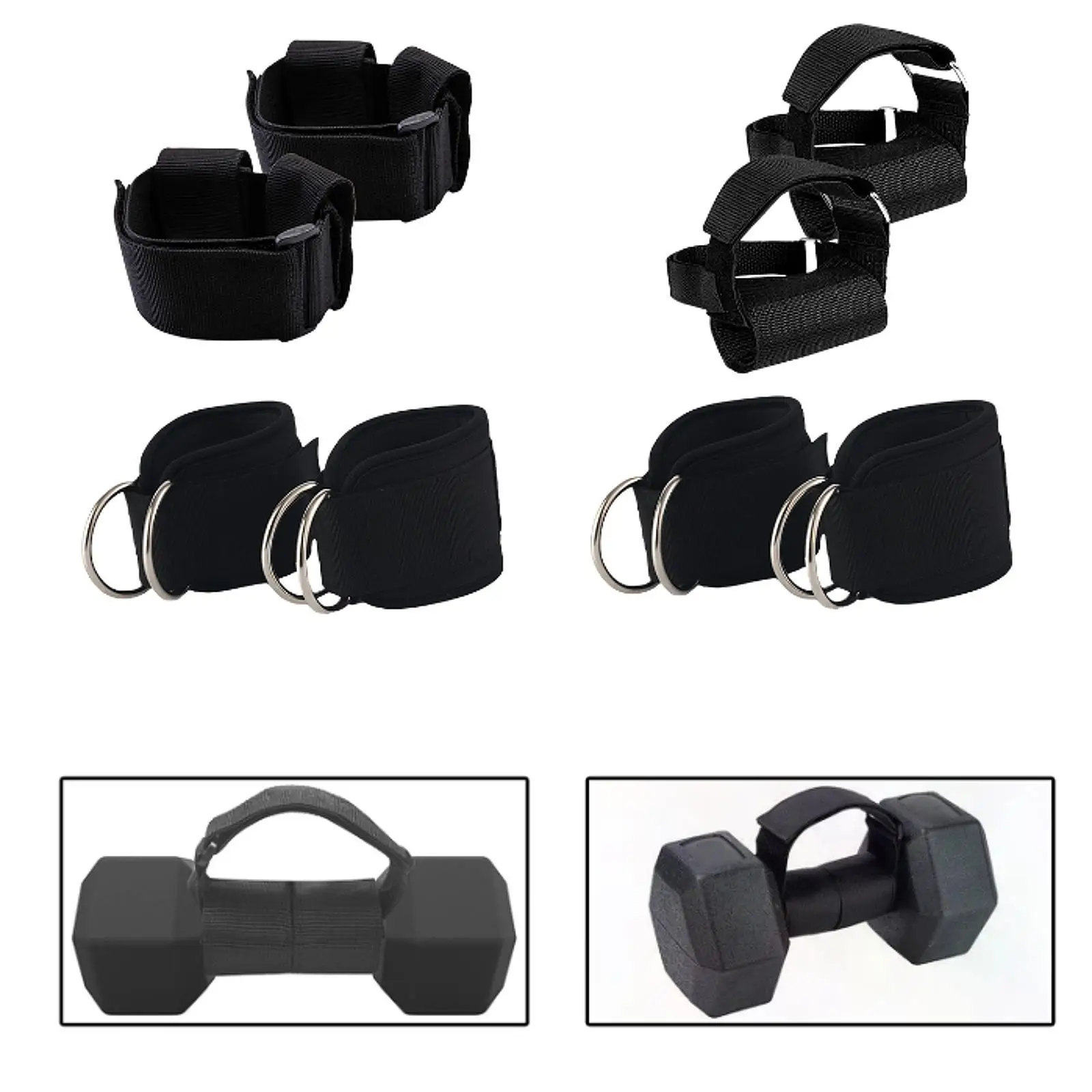 2Pcs Dumbbell Ankle Strap Tibialis Trainer Legs Straps Dumbbell Attachment