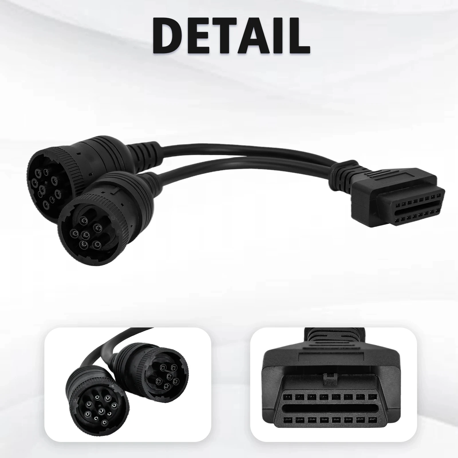 J1708 J1939 OBD Stecker Für Cummins 6Pin 9Pin zu OBD2 OBDII Diagnose Kabel Für Volvo/VW/Deutsch/Freightliner/Kenworth Lkw – Detail 4