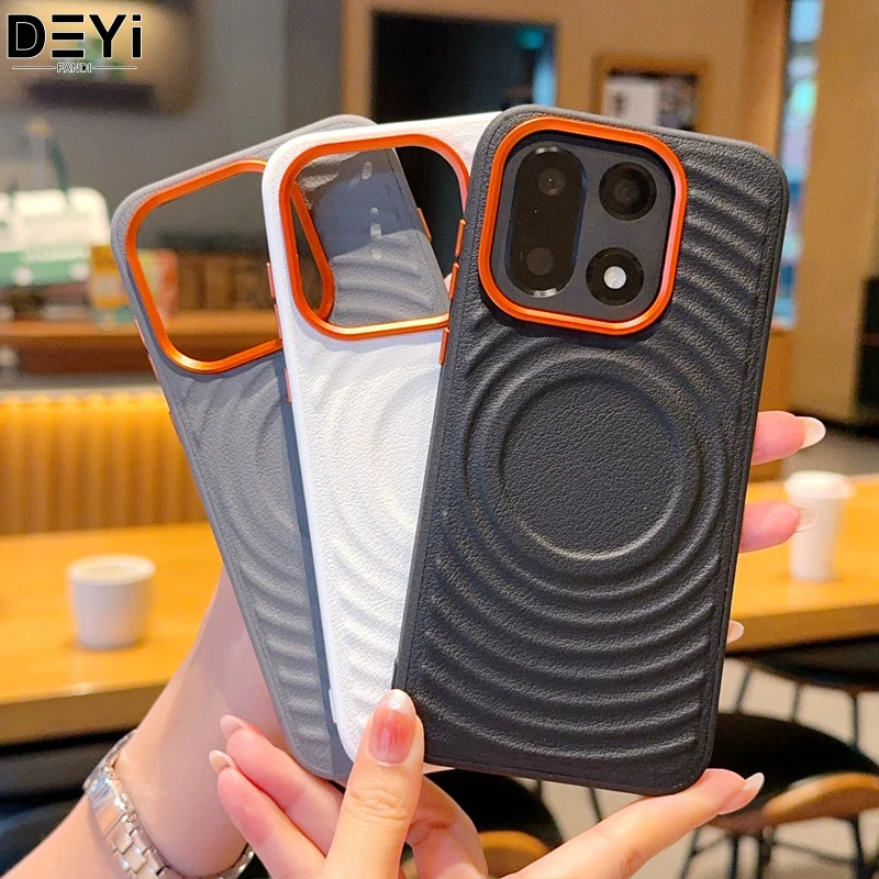 حافظة هاتف DeYi لهاتف اوبو ابحث عن X9pro Reno15 5G غطاء حماية للشحن اللاسلكي بنمط الموجة المغناطيسية #2