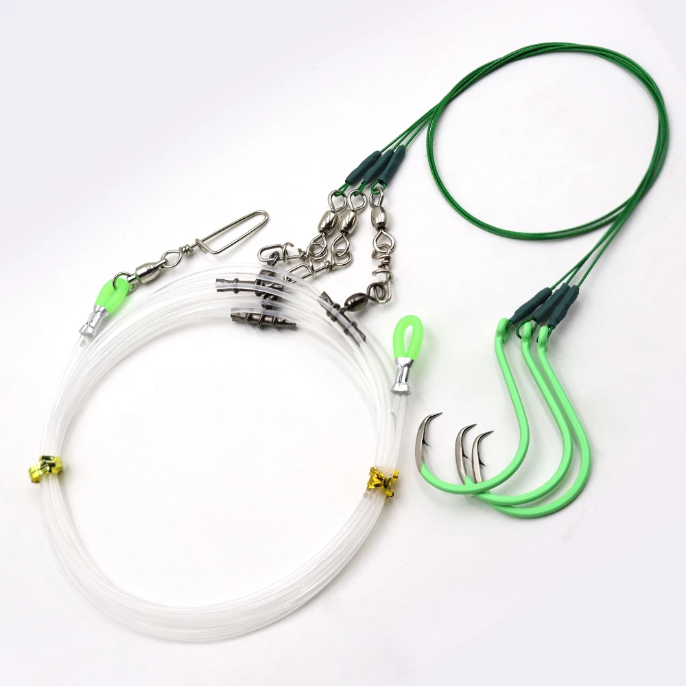 ZYZHE 1 Stück Tiefwasser-Angelrigs für Bootsfischen mit 6/0 # 8/0 # 10/0 # Kreishaken Stahlleinen Tiefsee-Angelzubehör – Detail 11
