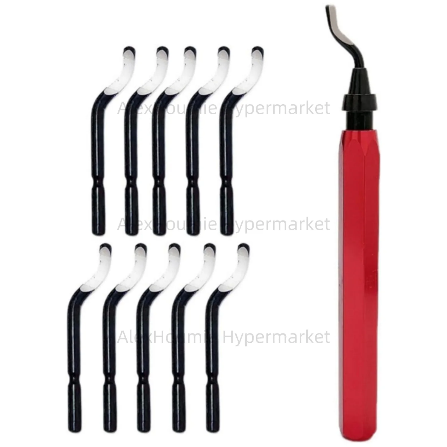 RB1000 Metal Handle Burr Deburring Tool Set With 10 Pcs BS1010 Rotary Deburr Blade Replacement for Resin PVC Plastic 3D Printing