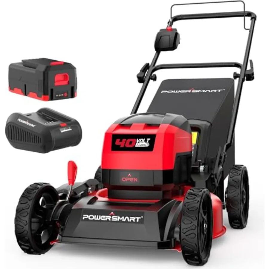 

17in Electric Lawn Mower 40V Cordless Mower with 4.0Ah Battery and Charge Quiet Lightweight Foldable Handles