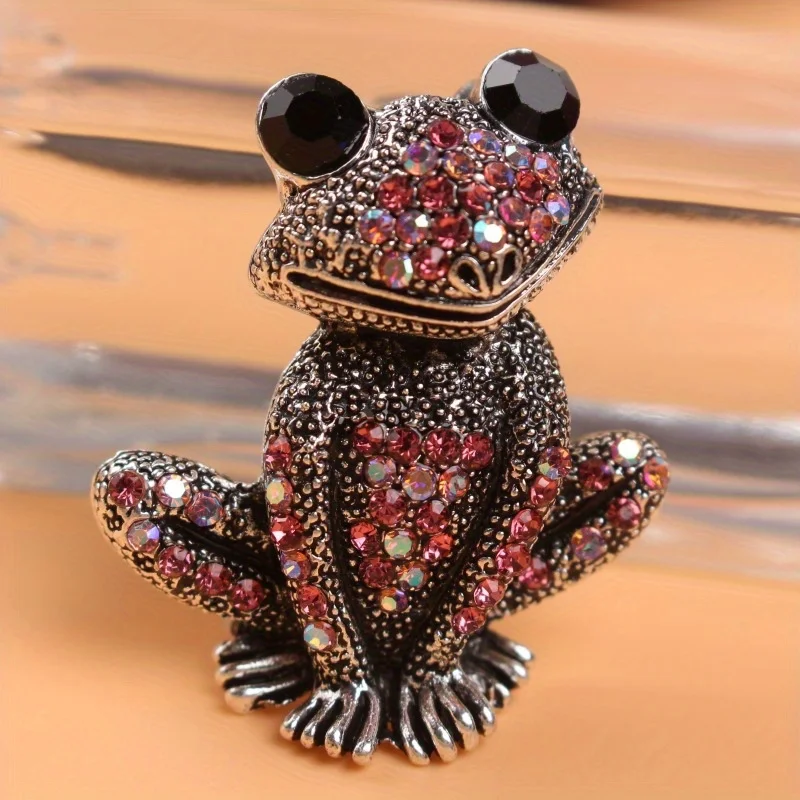 Rhinestone Frog Toad Brooch Fashion Small Animal Pin Retro European and American Style Corsage Jewellery Brooches