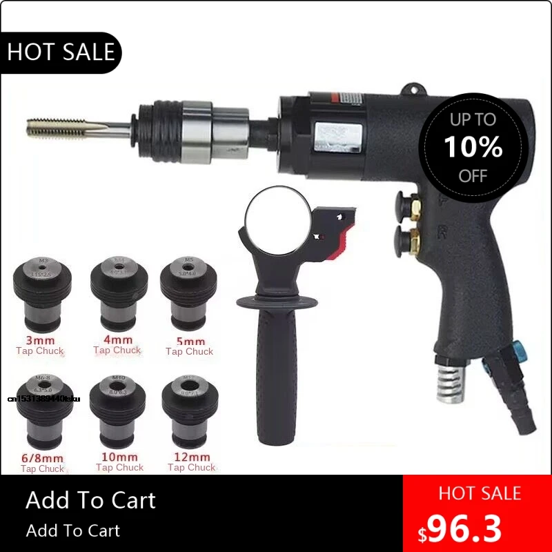 08170 Pneumatic Tapping Machine M3-M12 Handheld Device Pneumatic Motor Portable Rivet Nut Gun Type Power Thread Ta