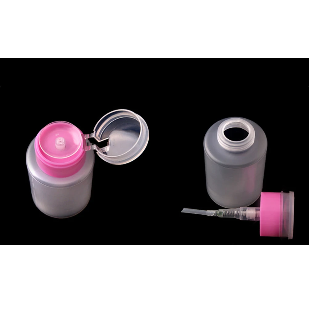 زجاجة فارغة للأظافر 150 مل، تصميم ضغط بقفل وردي، سهل الاستخدام، لا تسرب لمعدات التجميل لإزالة مكياج الأظافر السائلة #1