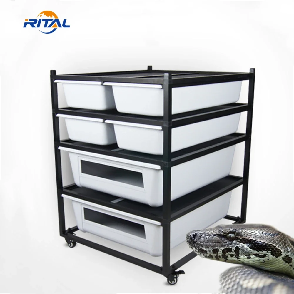 Metal Reptile Breeding Rack PVC PP Plastic Snake Reptile Feeding Box For Tortoises Lizard Snake Crawling