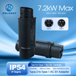 Kolanky 32A 7.2 KW Type 2 to Type 1 Adapter  Type 1 To Type 2 Conventor Type 2 To GBT Adapter Charging Electric Vehicle Cars