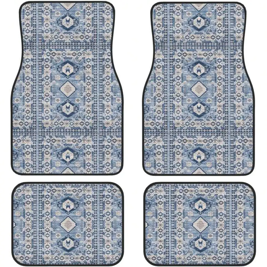 

Rug A Set Of Four Printed Car Floor Mats, Including Front And Rear Carpet Floor Mats, Car And Truck Accessories