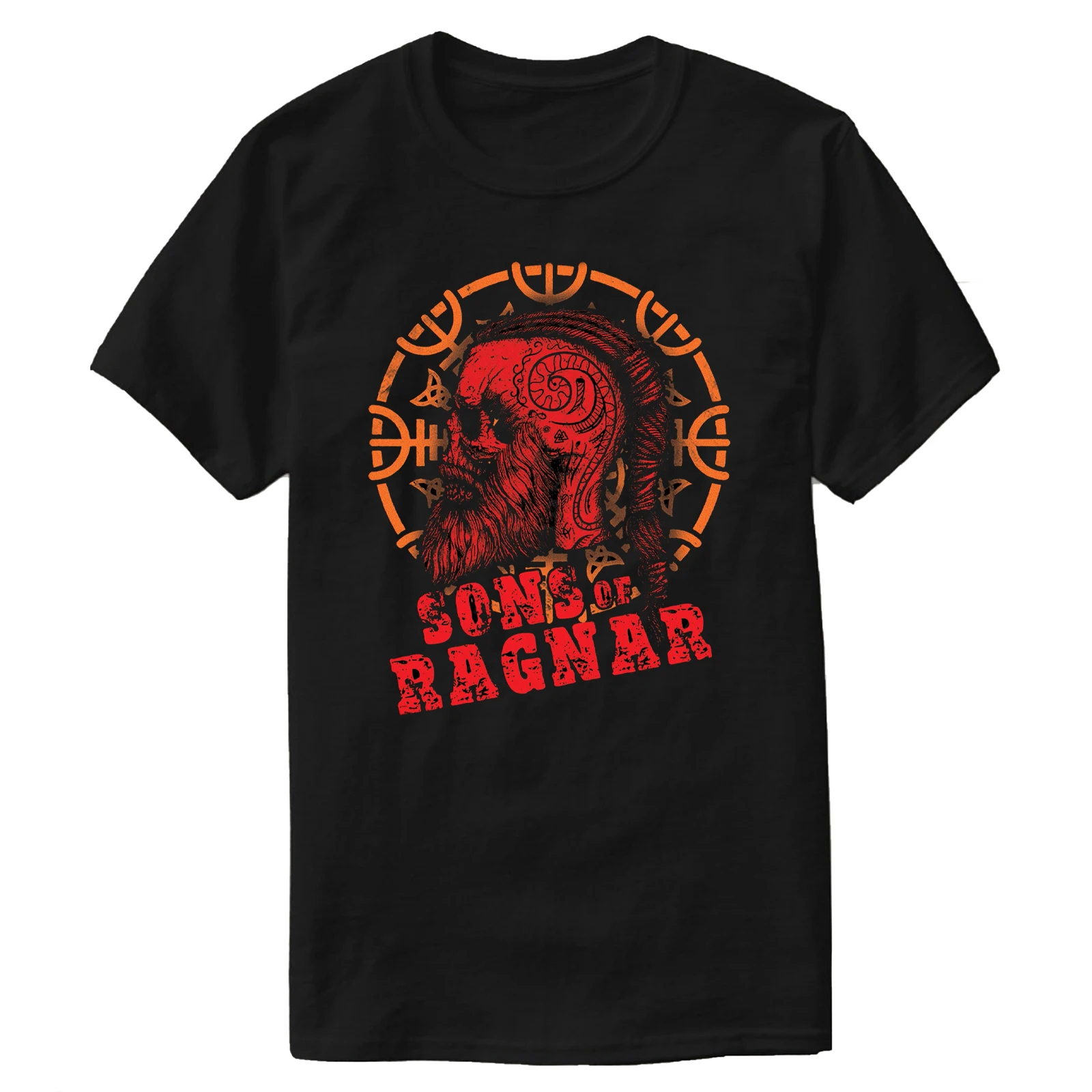 

Sons of Ragnar Vintage Nordic Warrior Skull T-Shirt 100% Cotton O-Neck Short Sleeve Summer Casual Mens T-shirt Streetwear