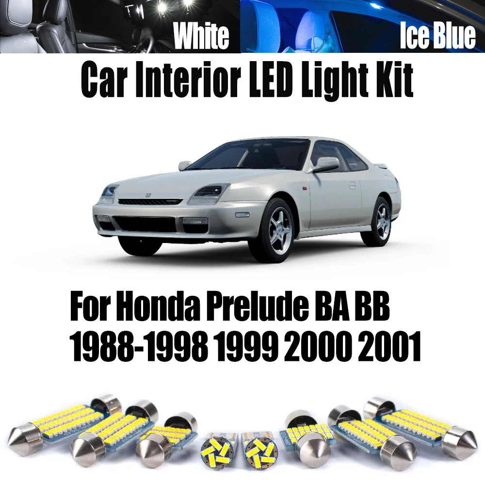

Canbus LED Interior Map Dome Trunk License Plate Light Kit For Honda Prelude BA BB 1988- 1996 1997 1998 1999 2000 2001 Car Bulbs