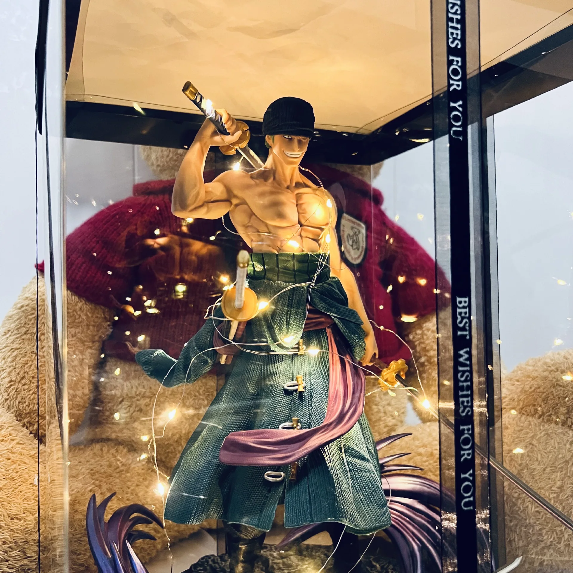 One Piece figure GK dream Sauron Luffy luminous acrylic display box for boyfriend birthday gift model