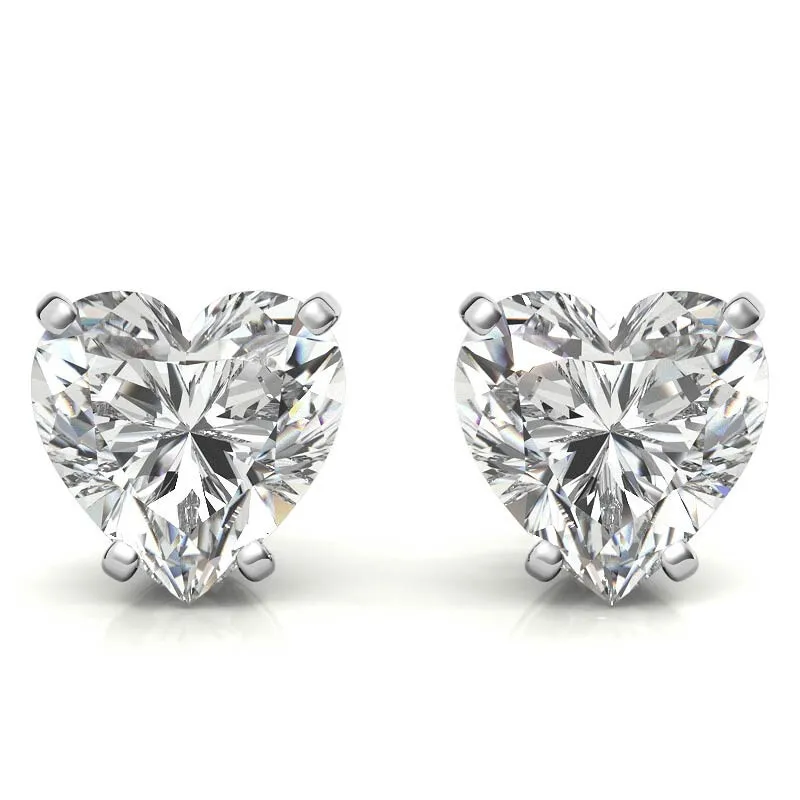 Fine Jewelry 14K Gold Prong Setting Heart Cut VVS Clarity Moissanite Women Stud Earrings