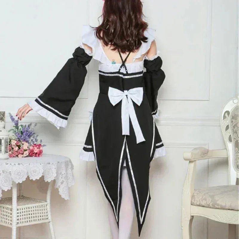 

asdh8@Ram / Rem Cosplay Re: zero Kara Hajimeru Isekai Seikatsu Re Life in a different World maid dress up kawaii sister costumeC