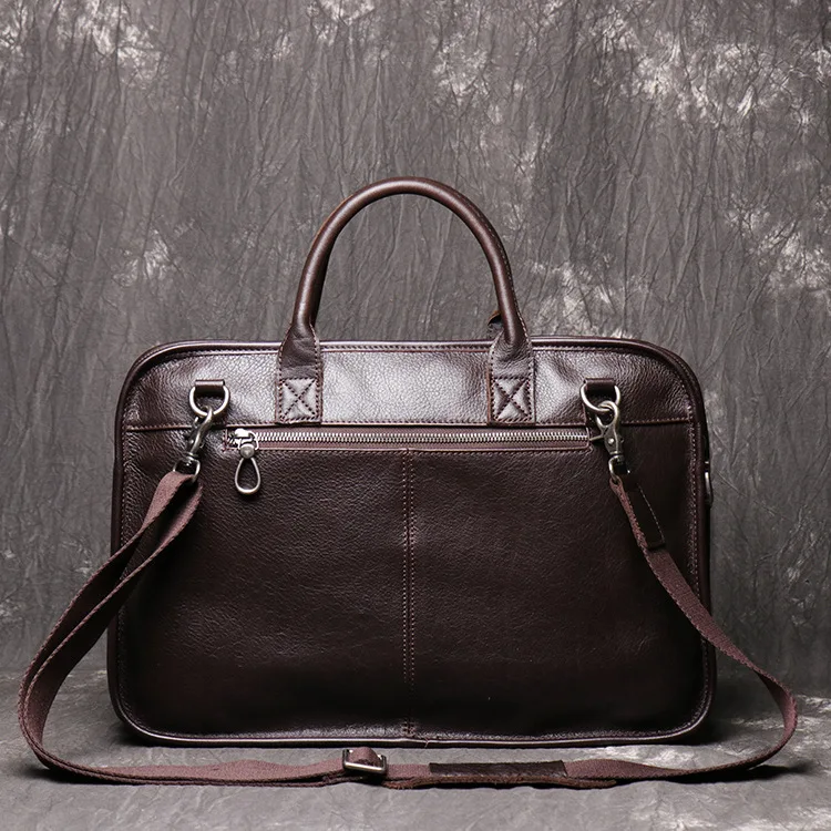 New Genuine Leather Men Handbag 15.6