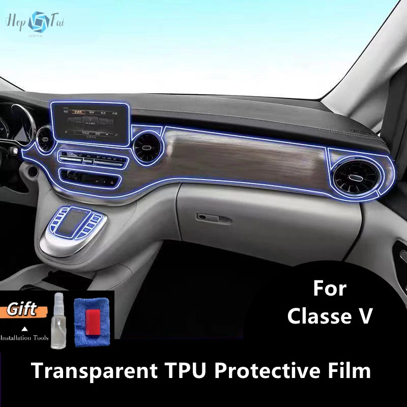 For Mercedes-Benz Classe V 2021 W447 Car Interior Center Console Transparent TPU Protective Film Anti-scratch Repair Film