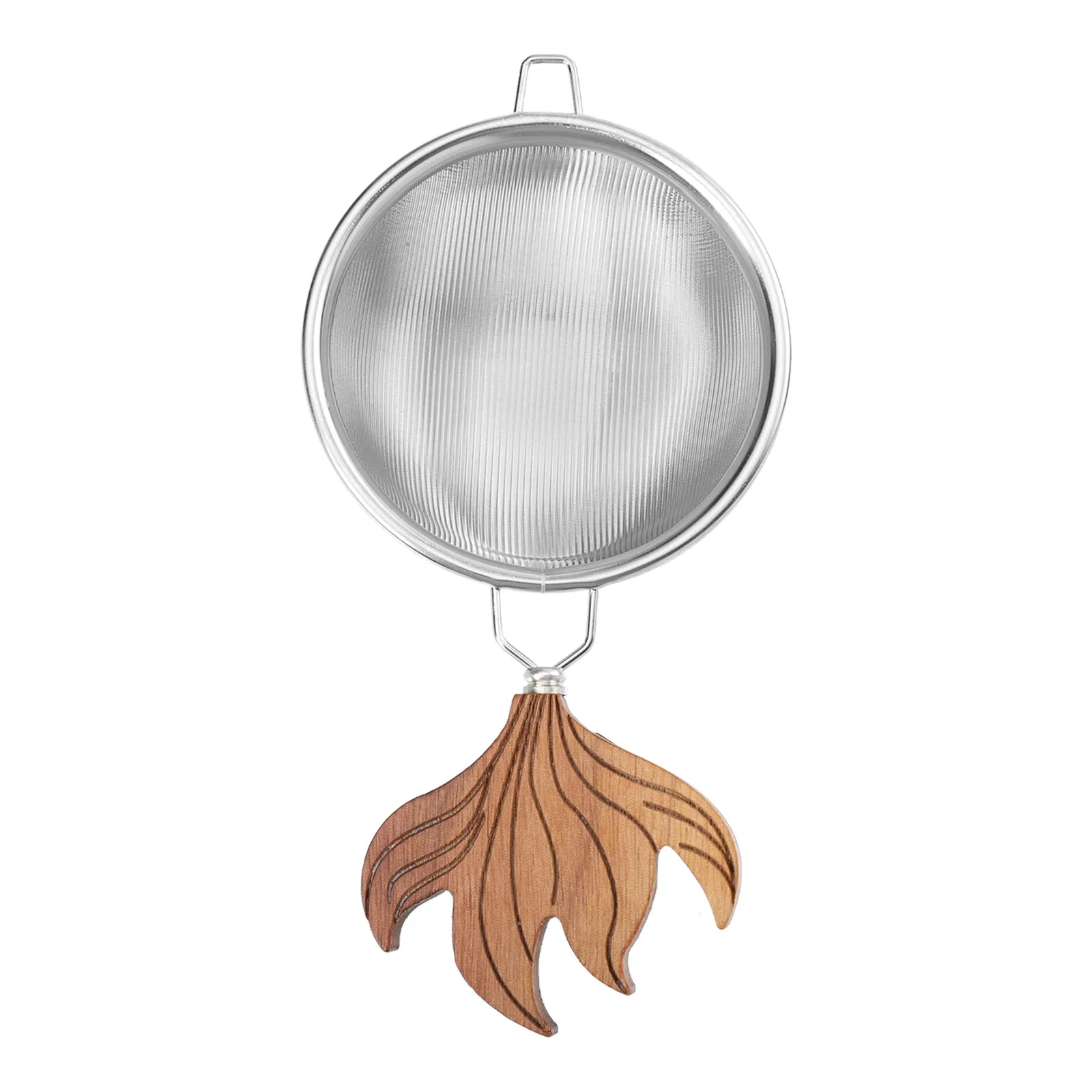 Colador de Té de Acero Inoxidable de Malla Fina con Mango Ergonómico en Forma de Cola de Pez para Té, Café, Chai, Cacao, Cócteles, Jugos y Especias