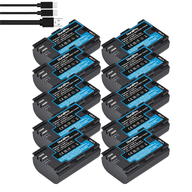 

10Pcs 2800mAh LP E6N E6 LP-E6 LP-E6Pro Battery With USB Port for Canon EOS R 5D Mark II III 6D 7D 60D 70D 80D 90D R7 R6 XC15