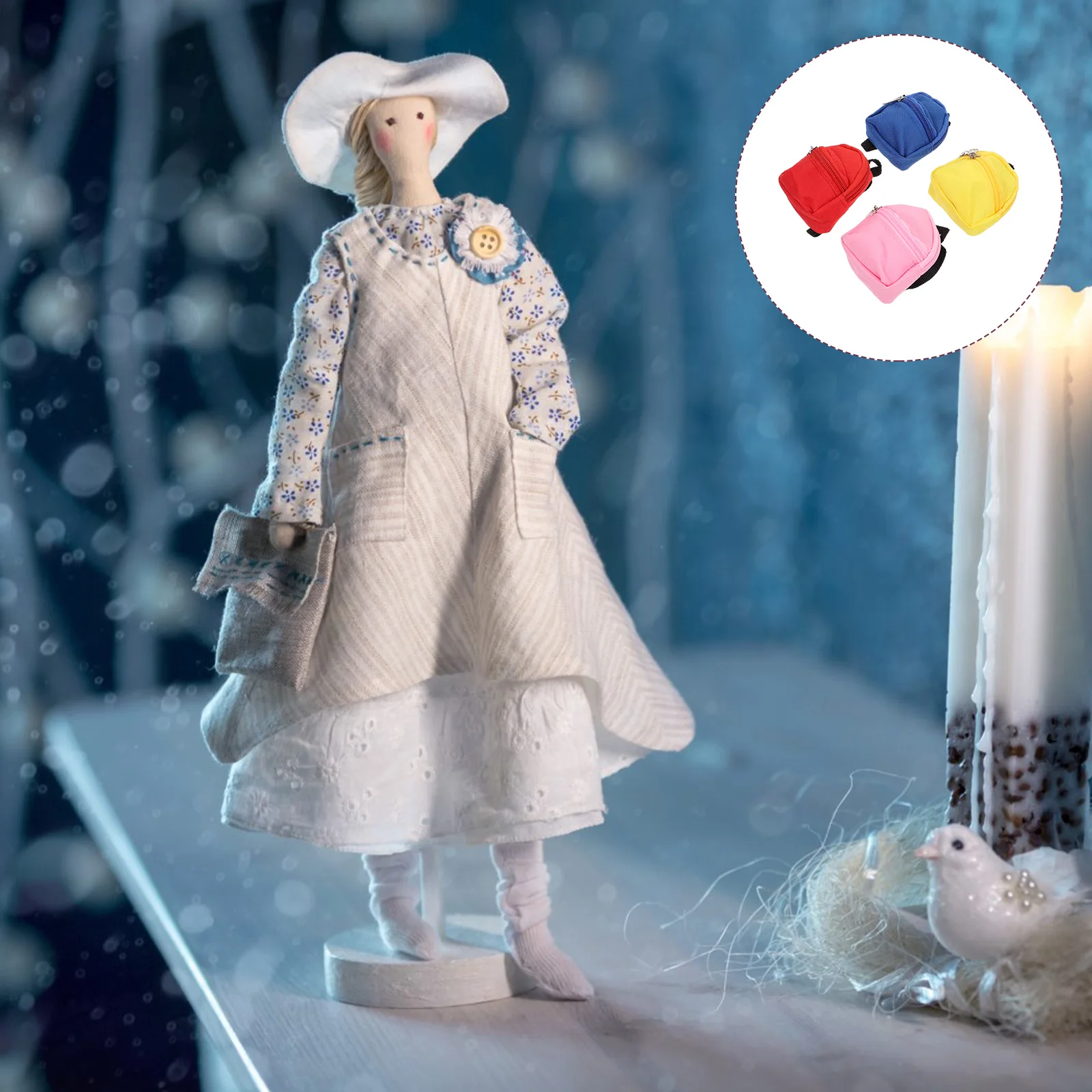 

4pcs Mini Backpacks Premium Material Cute Zipper Design For Mini House Decor Micro Landscape Baby Diy Accessories Small Backpack