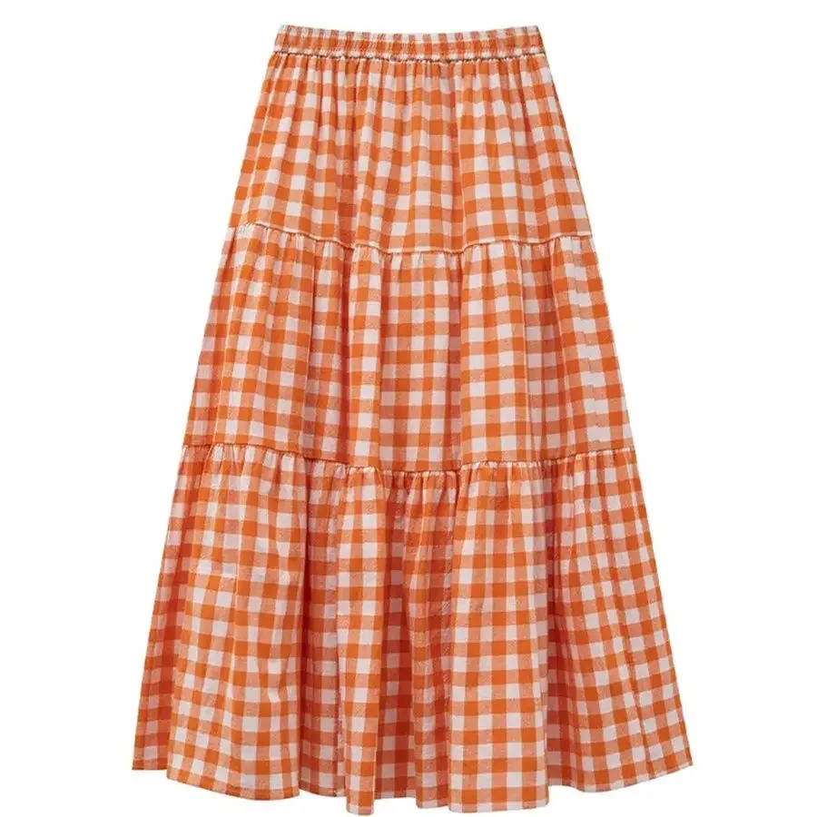 

Новая повседневная плиссированная юбка Kawaii, женская модная летняя японская юбка-миди с эластичной резинкой на талии, свободная одежда в стиле Харадзюку