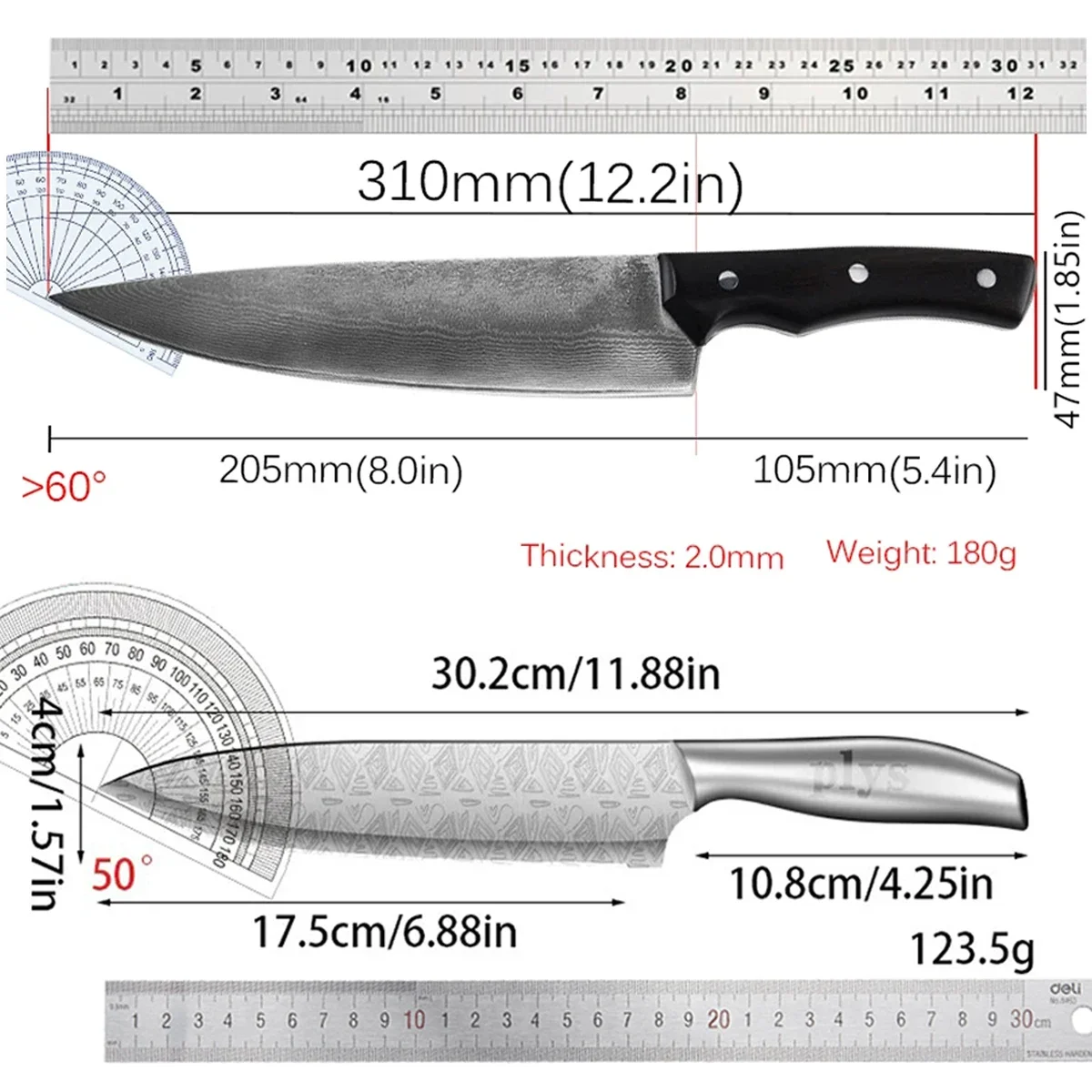 Damascus steel beef knife, kitchen special multi-functional all-steel kitchen knife,sharp high hardness meat knife,kitchen tools