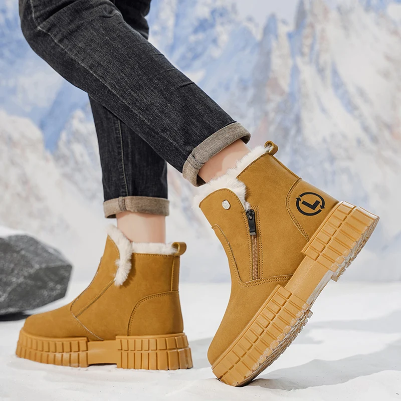 

Men Winter Boots Cold Proof Ankle Boots 2025 Men Winter High-quality Warm High Top Cotton Shoes Outdoor Thick Soled Snow Boots