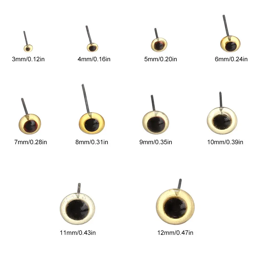 طفل أطفال البلاستيك 3/4/5/6/7/8/9/10/11/12 مللي متر الزجاج الشفاف عيون الدمى اكسسوارات الدببة إبرة التلبيد هدية الكريسماس