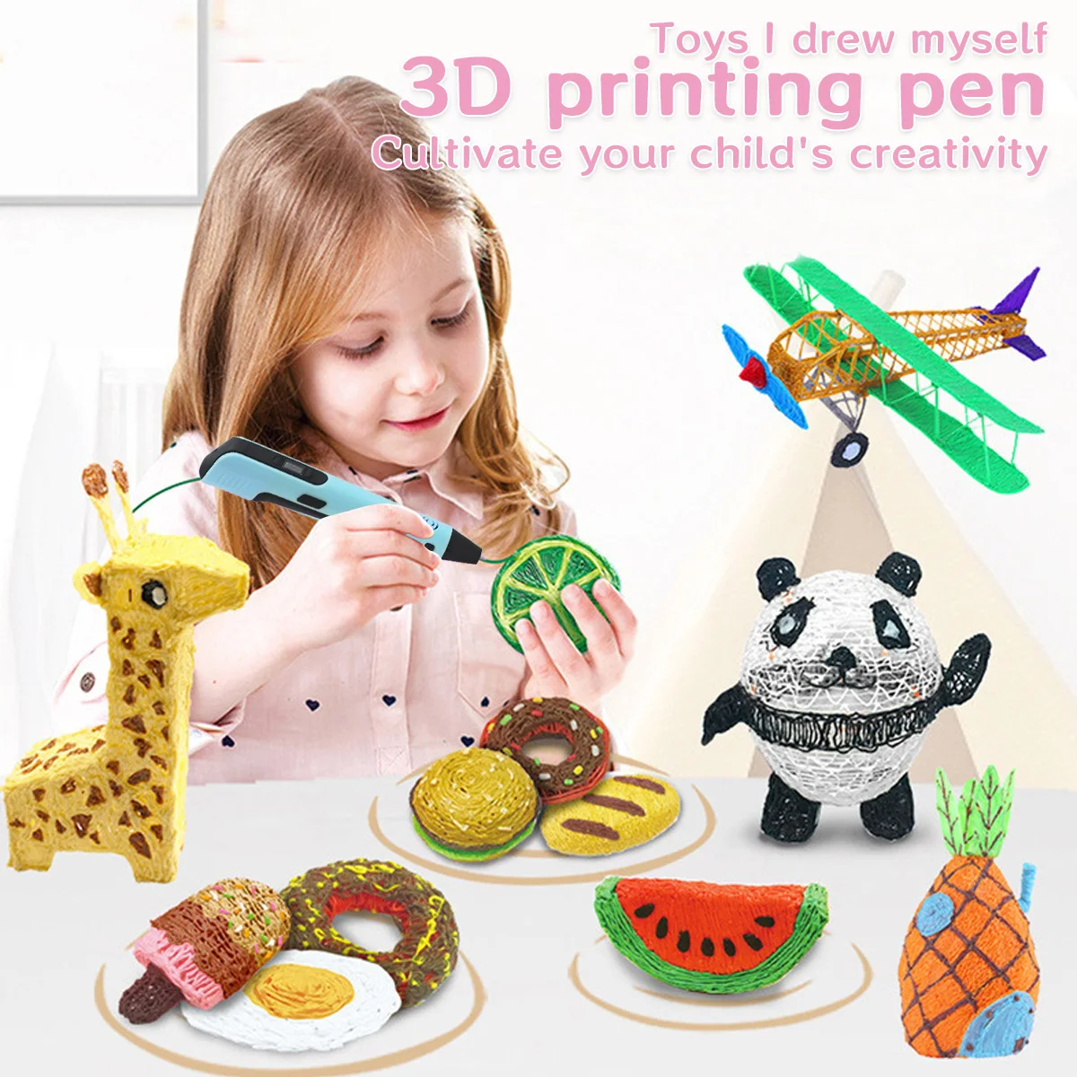 

Upgraded 3D Printing Pen Children's Creative Painting Toys Lcd Screen Display DIY Handmade Gifts 9 Meters Long Pla Filament