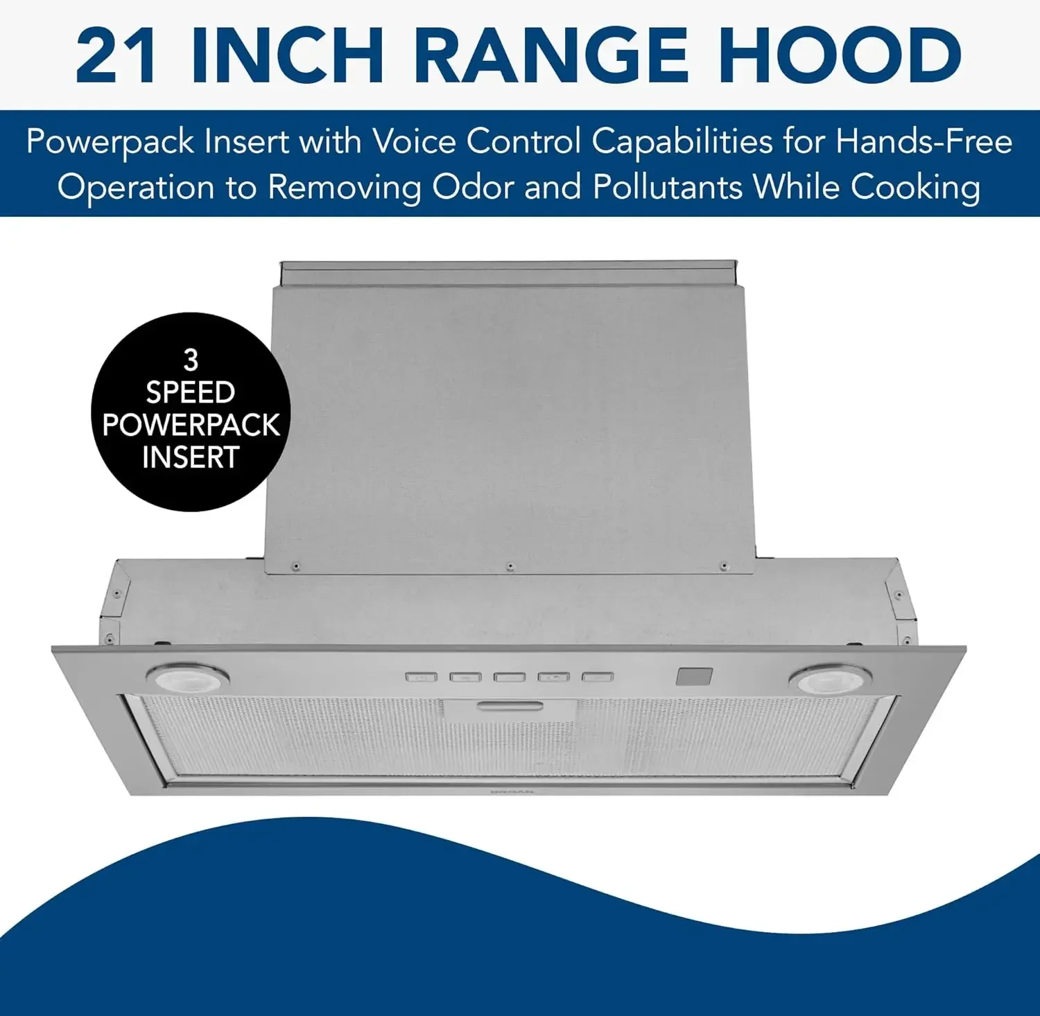 Broan- NuTone PM400SSV Range Hood Power Pack Insert, 21-Inch, Stainless Steel