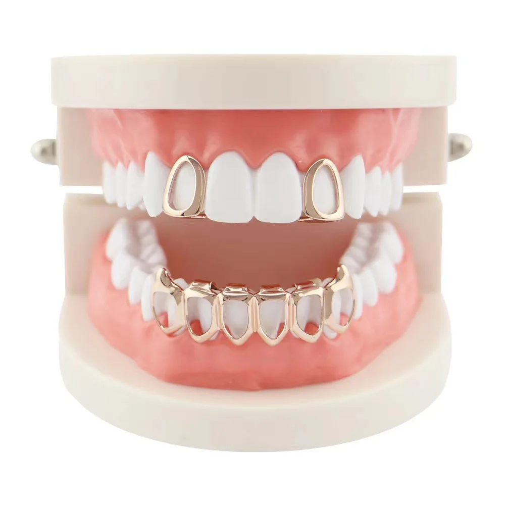 مجوهرات الأسنان العصرية مع ميزات الهيب هوب المجوفة تأتي مع مزيج من جل الأسنان للاستخدام