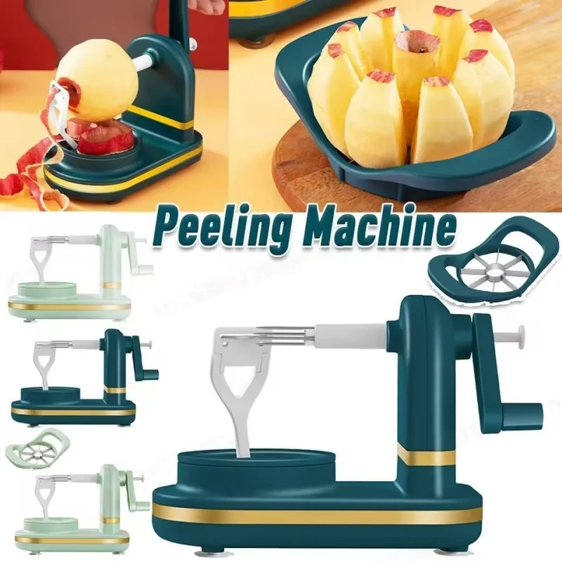 

Hand Crank Apple Peeler Manual - 3 in 1 Stainless Steel Blade Fruit Peeler, Core Slice Cutting Tool Kitchen Household Gadget