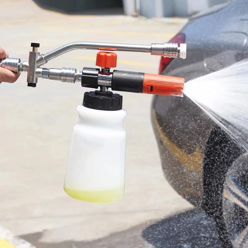 Dual Valve Pressure Washer Attachment 1/4 Quick Connect Foam Cannon Dual Spray Gun Foam Gun Dual Valve for High Pressure Washer