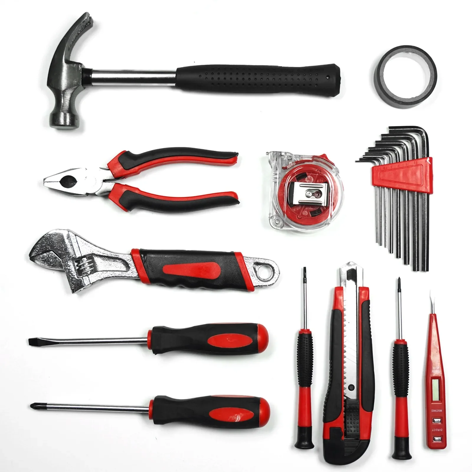 19/43/108Pcs Complete Home Repair Tool Set, Includes Socket Wrench, Hammer, and More - Comes in a Convenient Plastic Storage Box