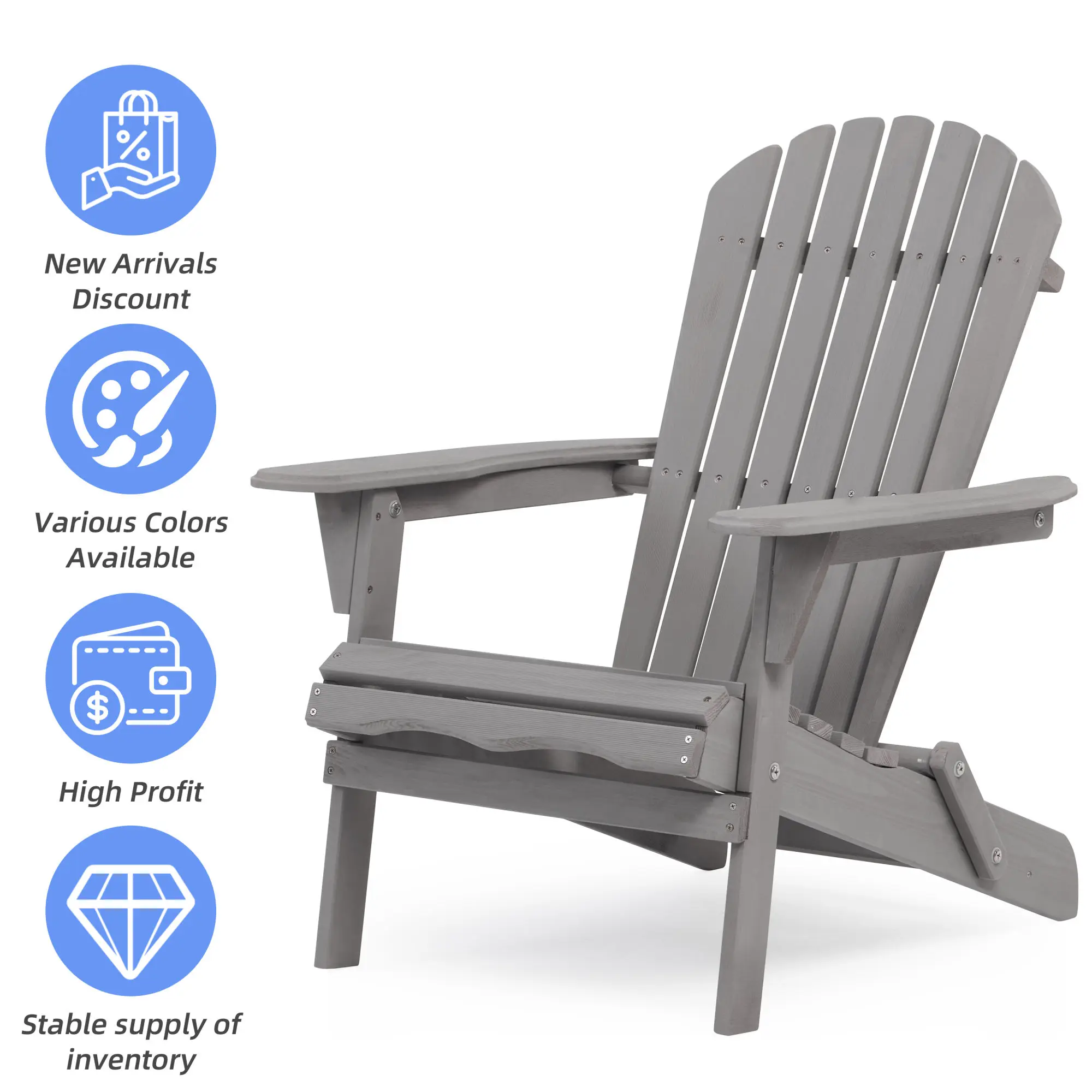 Wood Lounge Patio Chair for Garden Outdoor Wooden Folding Adirondack Chair Set of 2 Solid Cedar Wood Lounge Patio Chair for Gard