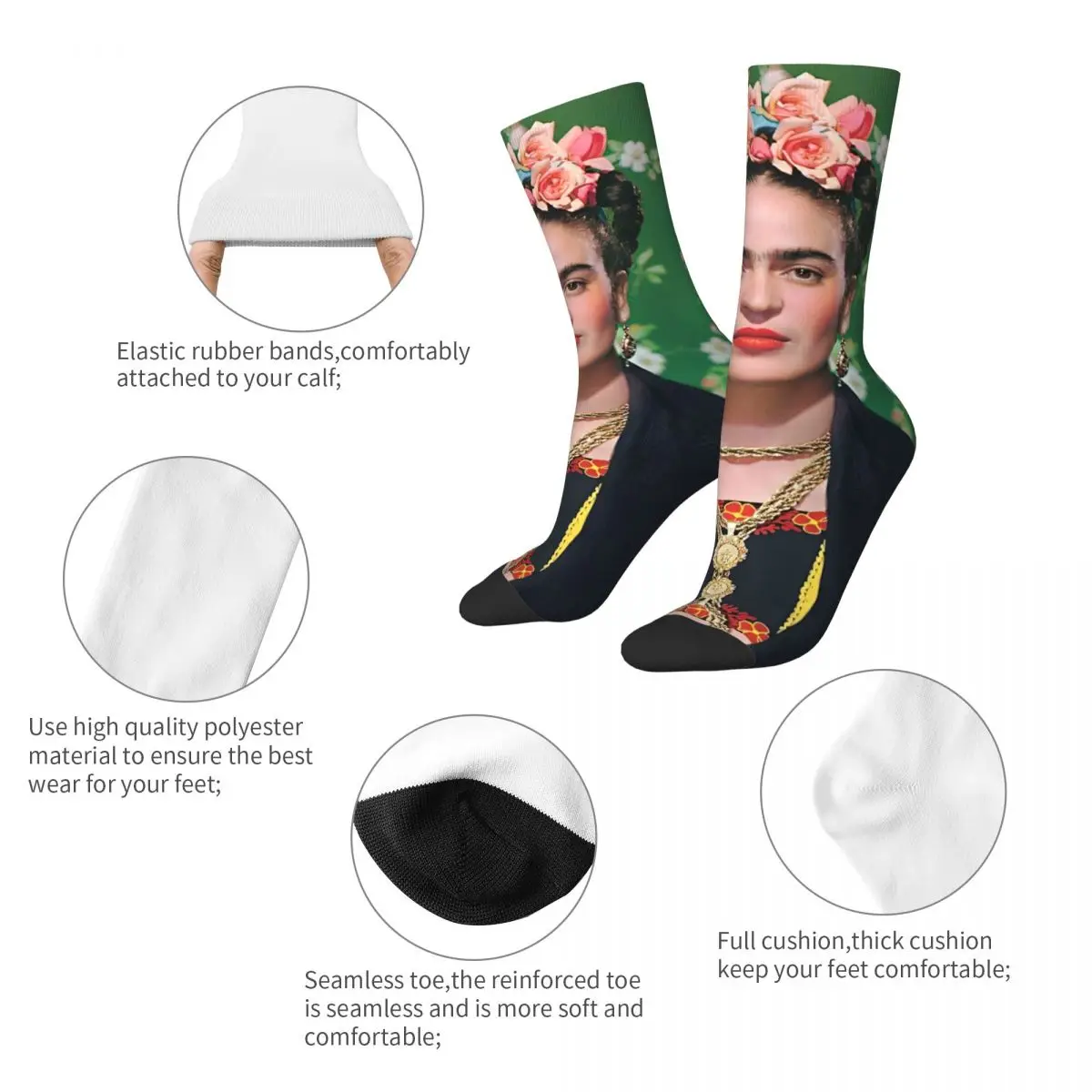 F-Frida K-Kahlo Socks Men Women Casual Socks Hip Hop Spring Summer Autumn Winter Middle Tube Socks Gifts