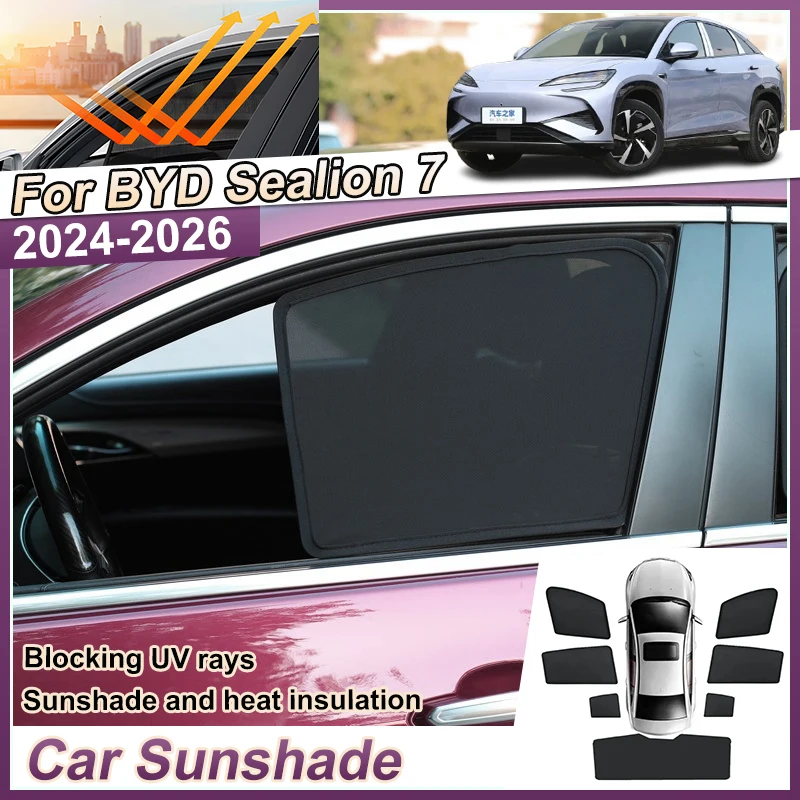 

Магнитная сетчатая солнцезащитная шторка для BYD Sealion 7 2025 2024 2026: Аксессуары, защита от солнца, УФ-защита для автомобильных окон и лобового стекла