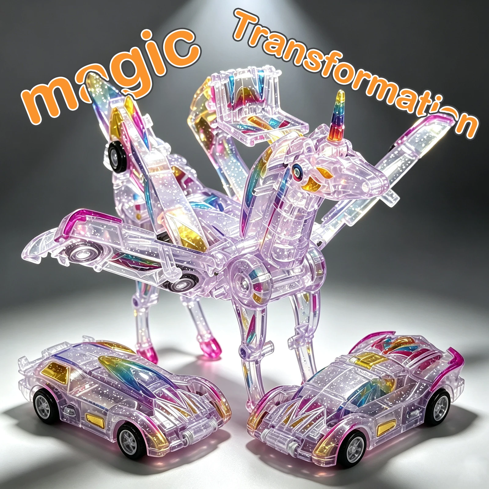 New Magic Transformation Super Combination Car Toy 2-in-1 Kids Magnetic Collision Transforming Car DIY Toys Birthday Gifts