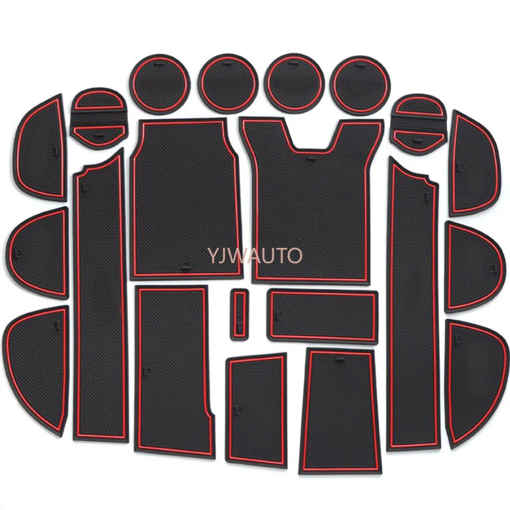 21 Pcs Non-slip Car Door Gate Slot Mats Carpets Position Cup Holder Pads For Lexus RX200T 450H 2016 Door Groove Mat