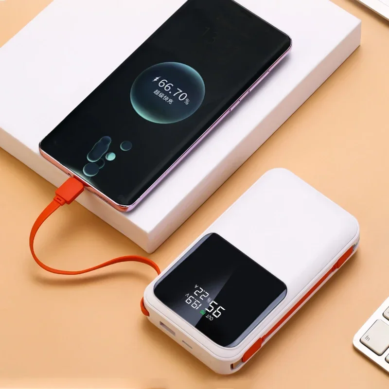 Portable External Battery 20000mAh Large Capacity Battery PD45w Fast Charging Power Bank with 2 Lines for IPhone Xiaomi Huawei view 4