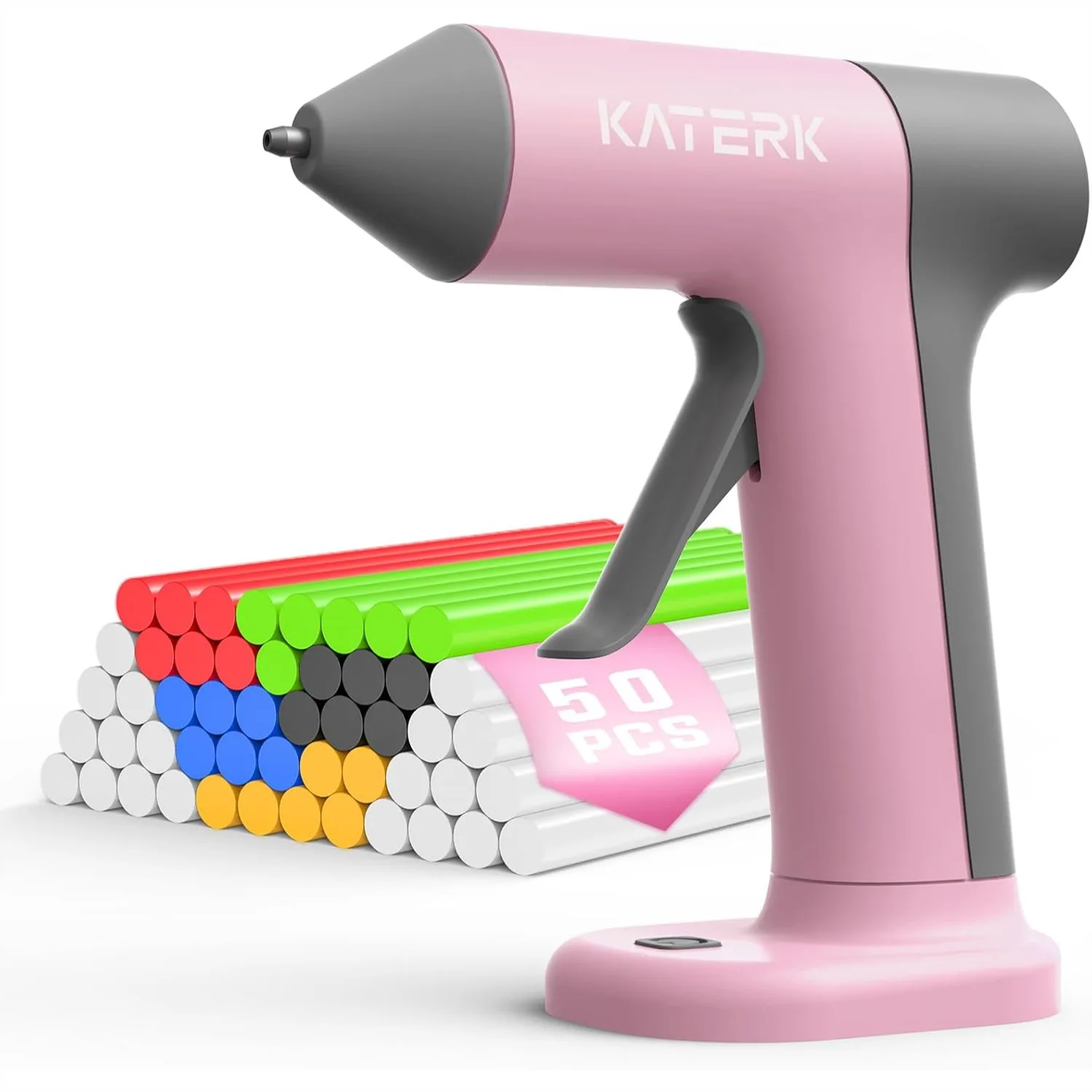 

Cordless Hot Glue Gun Kit with 50 Glue Sticks, 30s Fast Heating, Auto Shut-Off, Rechargeable & Portable for DIY Crafts, Repairs