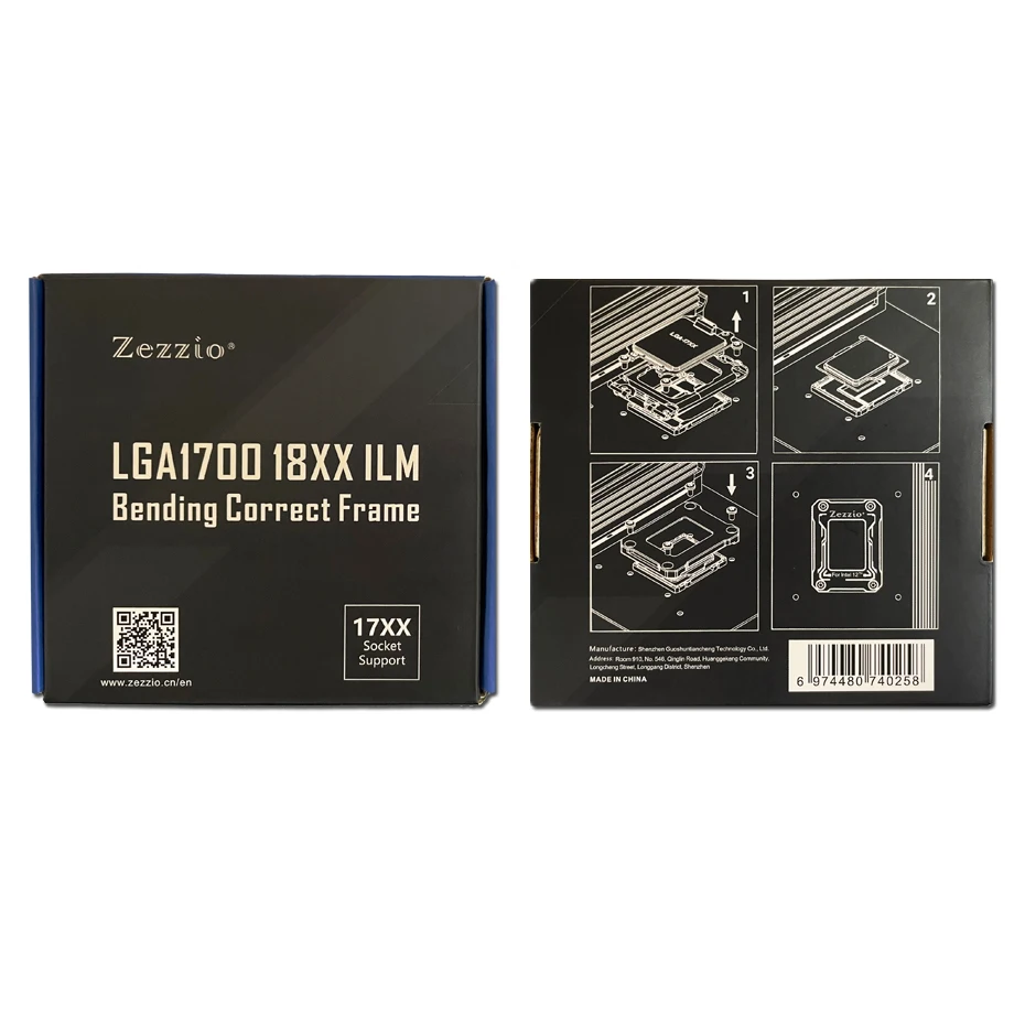 Zezzio lga17xx 18xx ilm intel12 geração de dobra quadro correto cpu backplane orthotics curva fivela fixa 1700 1800 alumínio