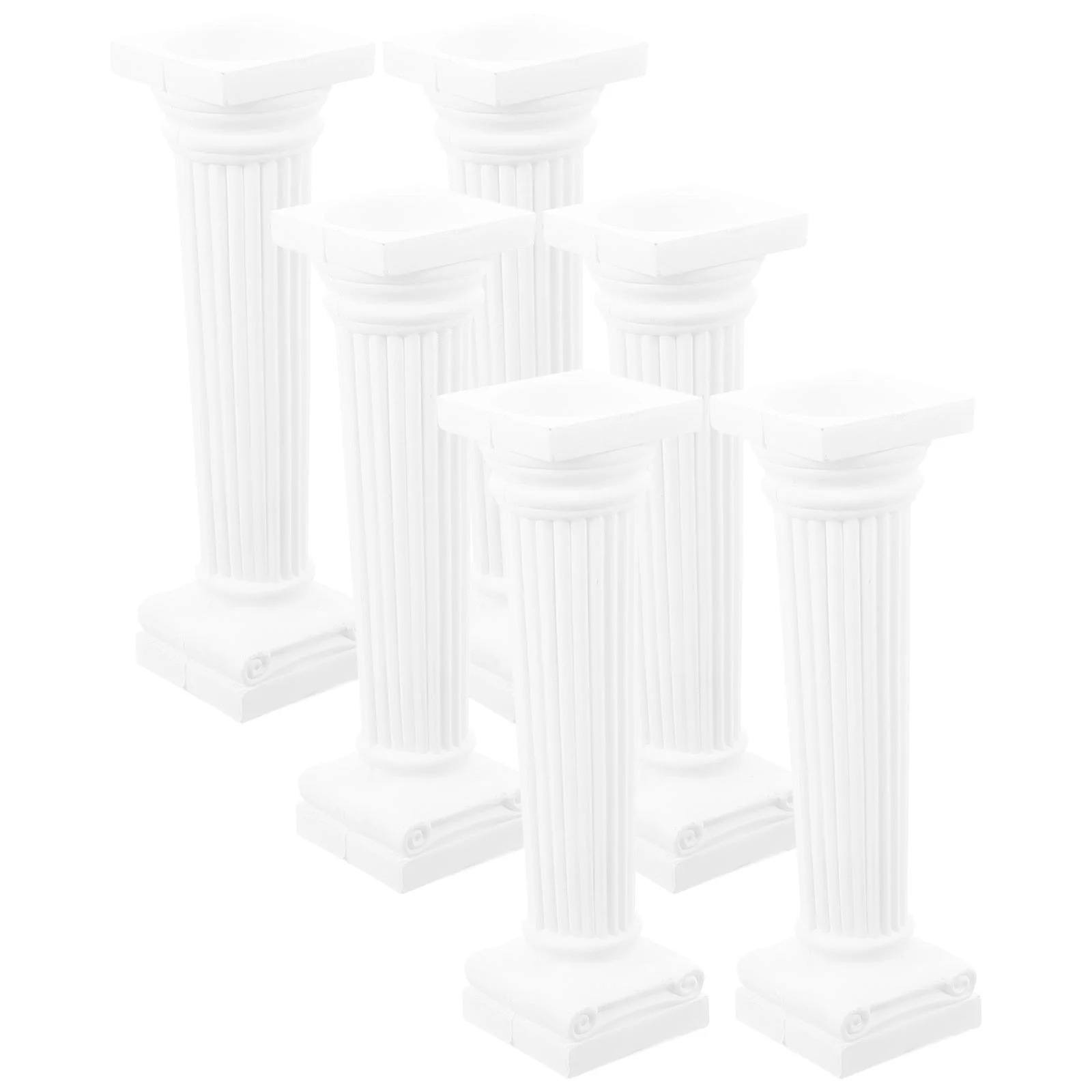 6 Pcs Mini House Roman Pillar Home Decor Party Column DIY Interior Plastic Outdoor Decorations Garden Ornaments