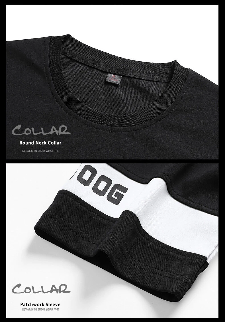 Summer New Men's Suit Hip Hop Fashion Sportswear T-Shirt And Shorts Two-Piece Men's Patchwork Color Street Trend Clothing Suit